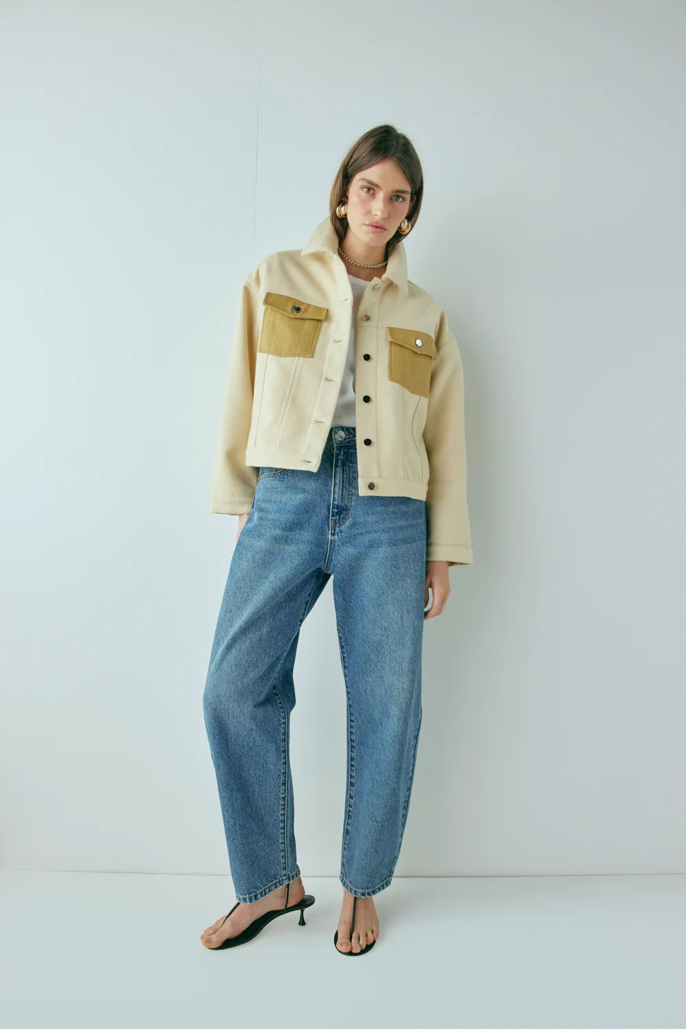 Elani Trucker Jacket Oat - Image 2