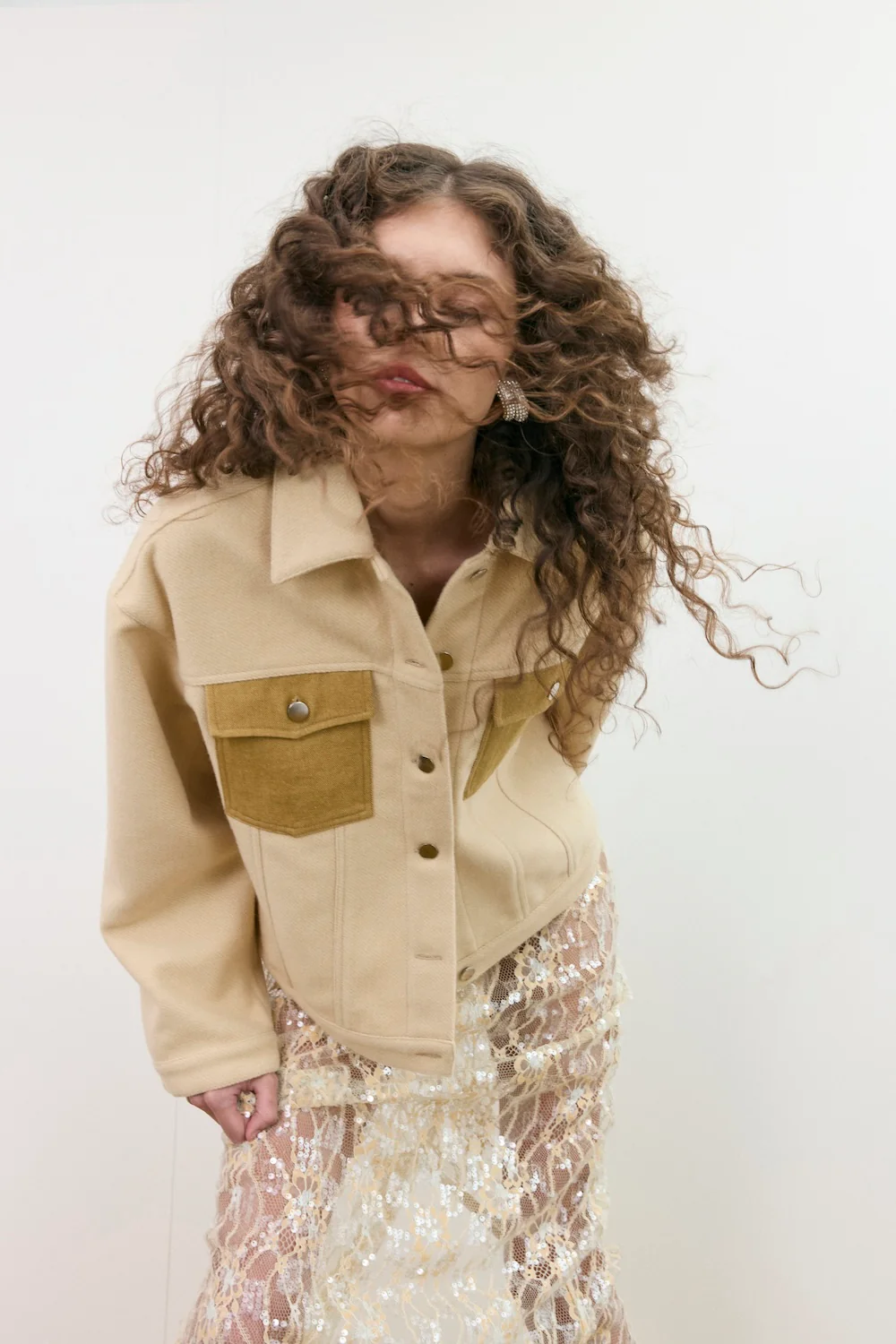 Elani Trucker Jacket Oat - Image 3