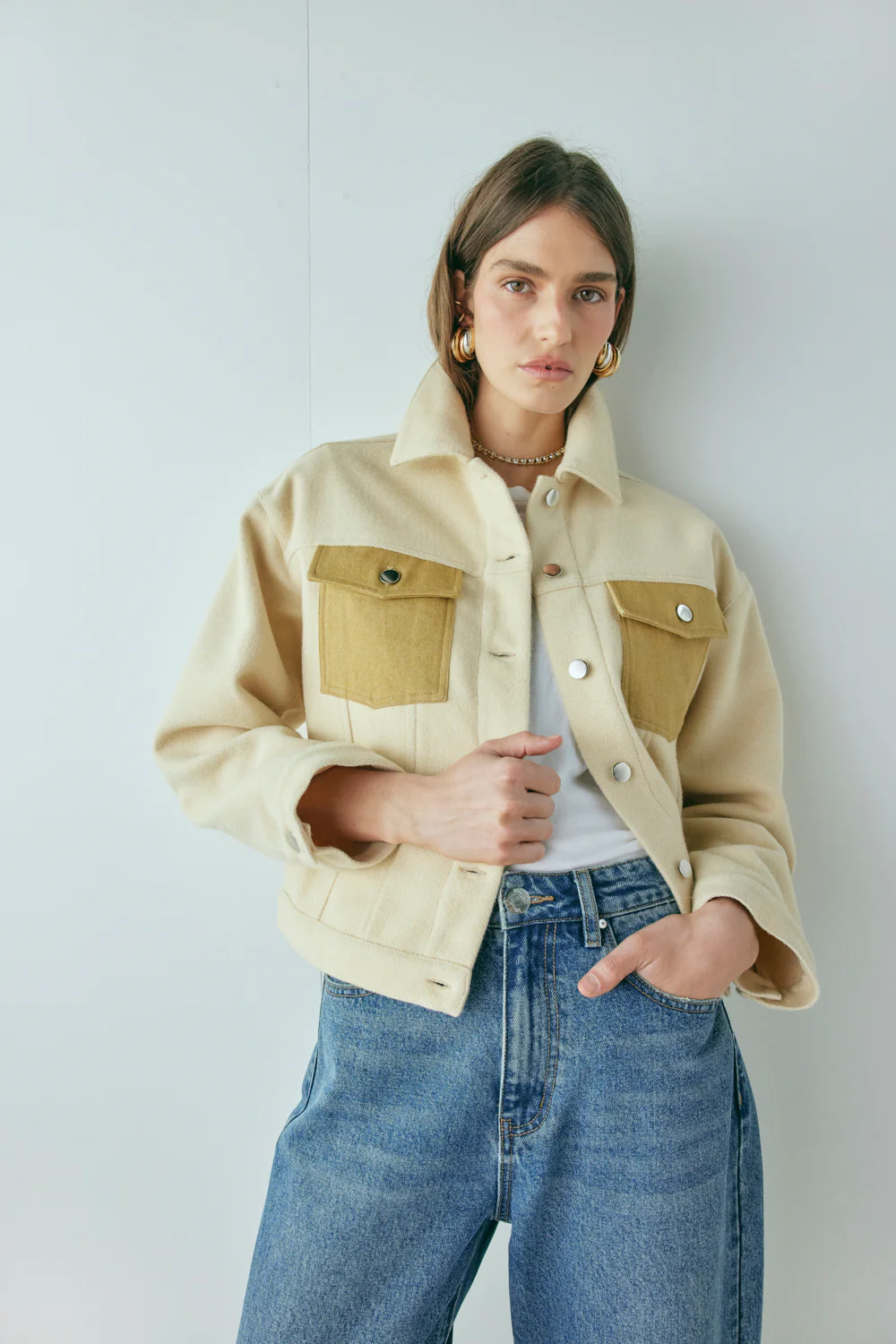 Elani Trucker Jacket Oat - Image 7