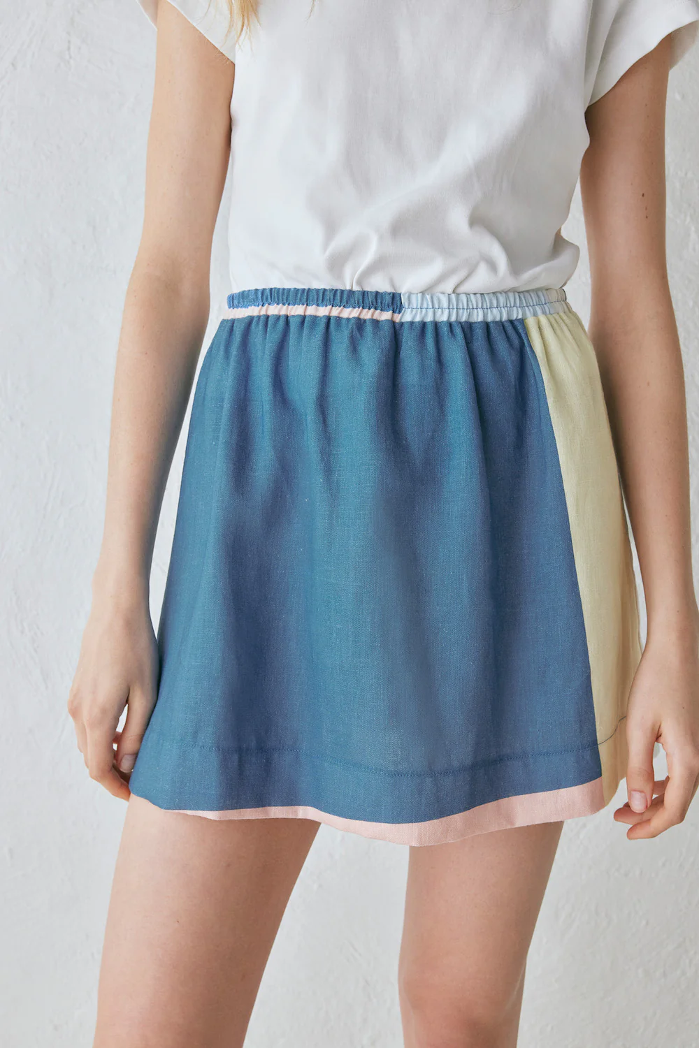 Elka Linen Mini Skirt Sia - Image 6