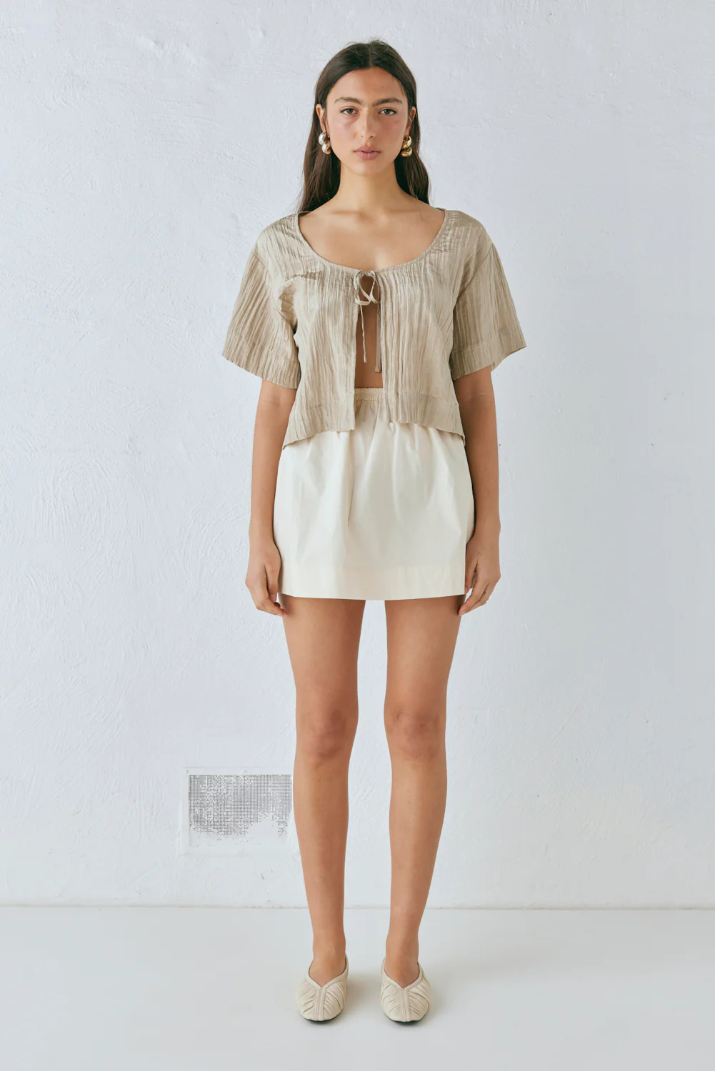 Elka Mini Skirt Cream - Image 3