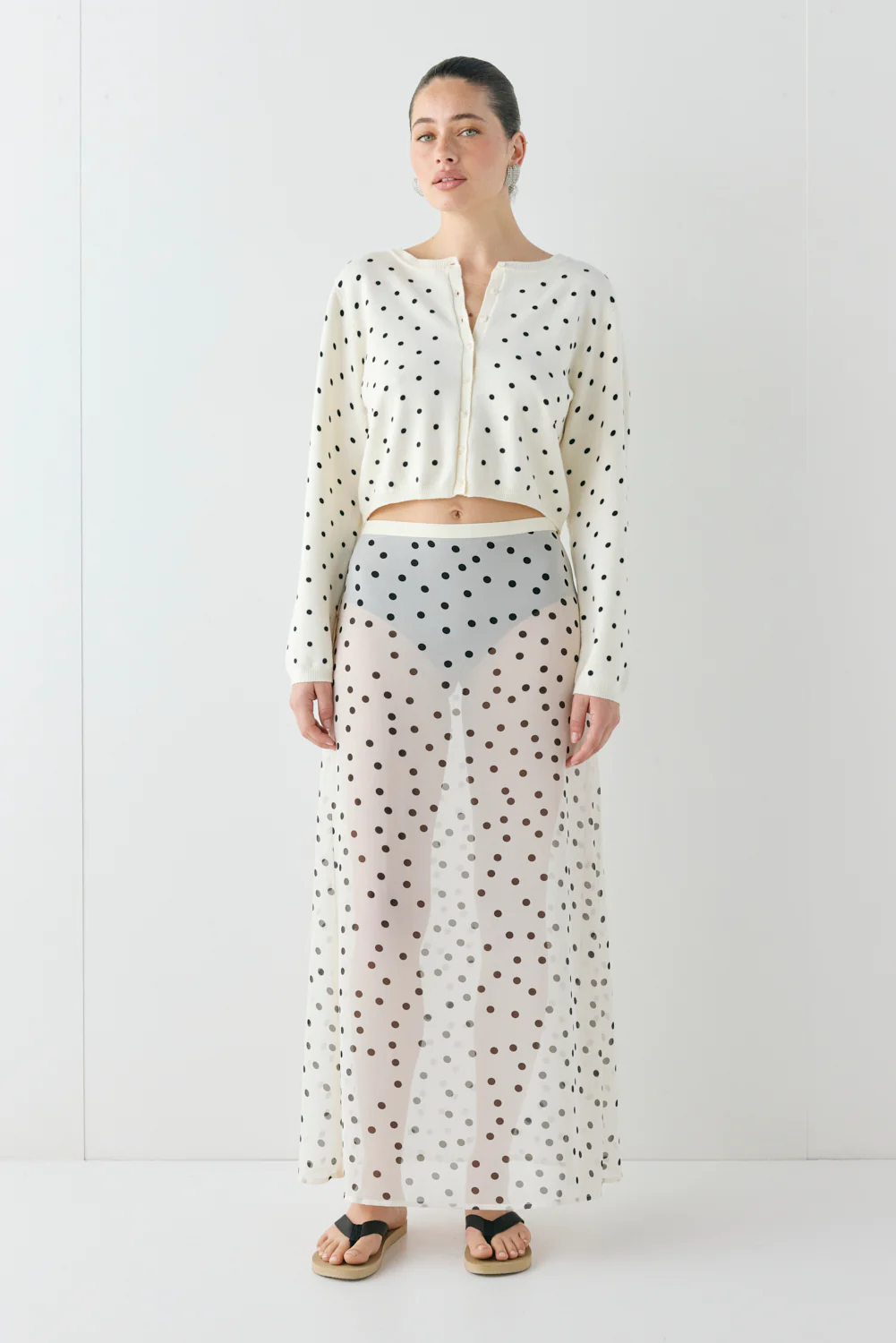 Ella Knit Cardigan Polka Dot - Image 3