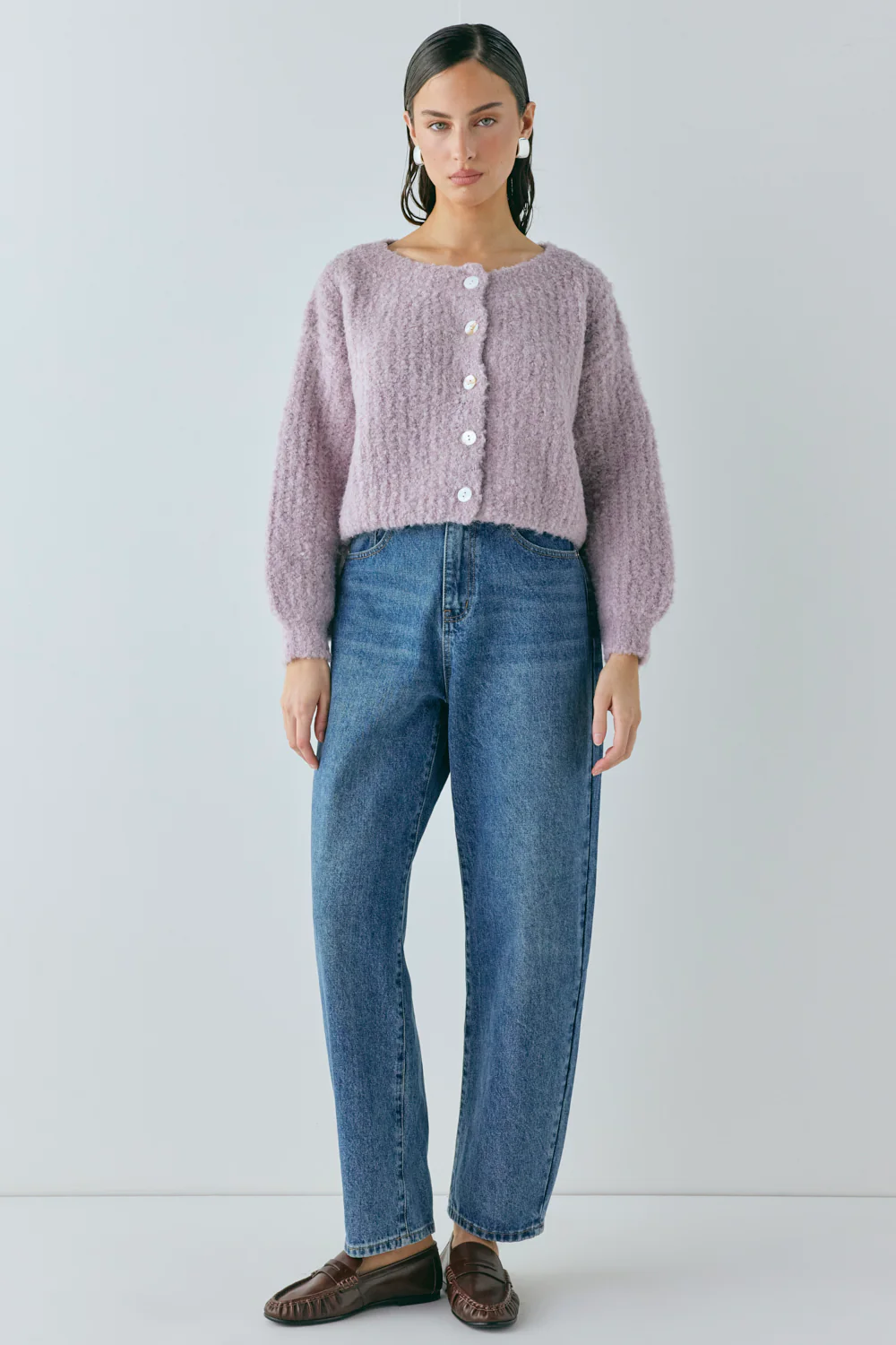 Elsie Knit Cardigan Lilac
