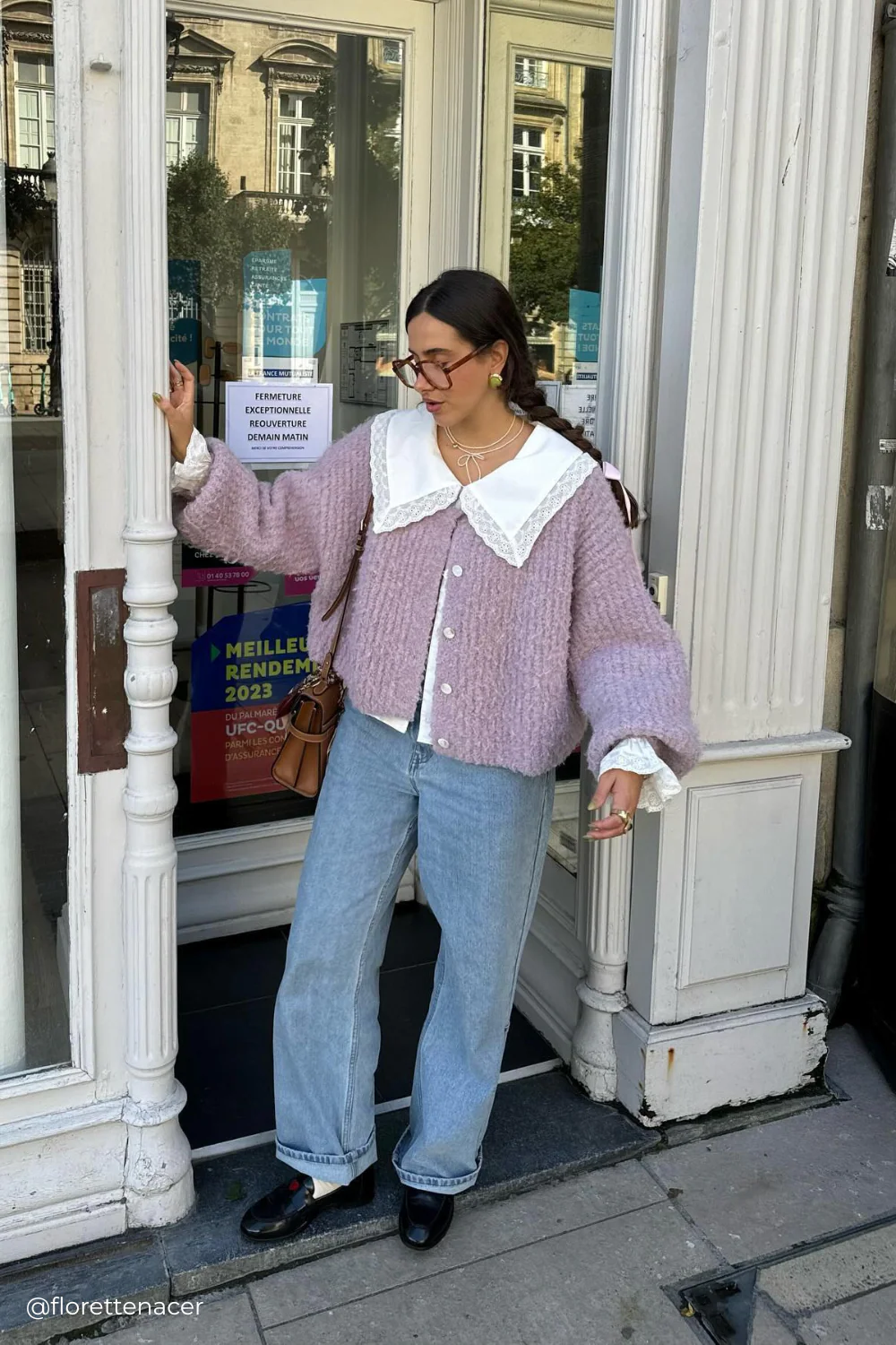 Elsie Knit Cardigan Lilac - Image 2