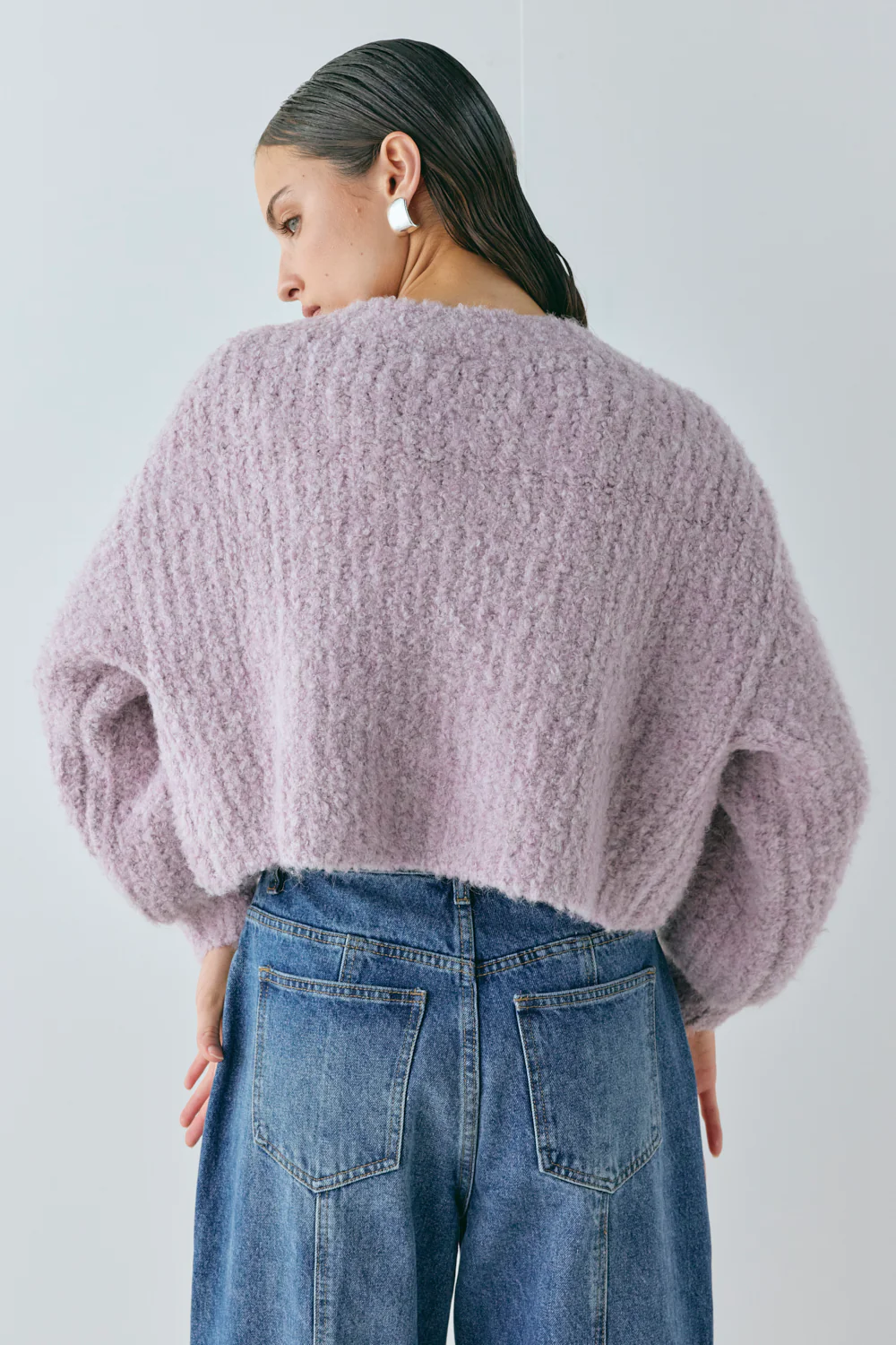Elsie Knit Cardigan Lilac - Image 7