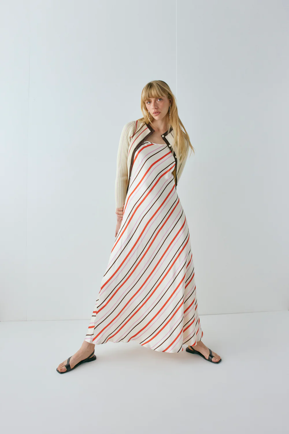 Ema Satin Maxi Dress Stripe - Image 4