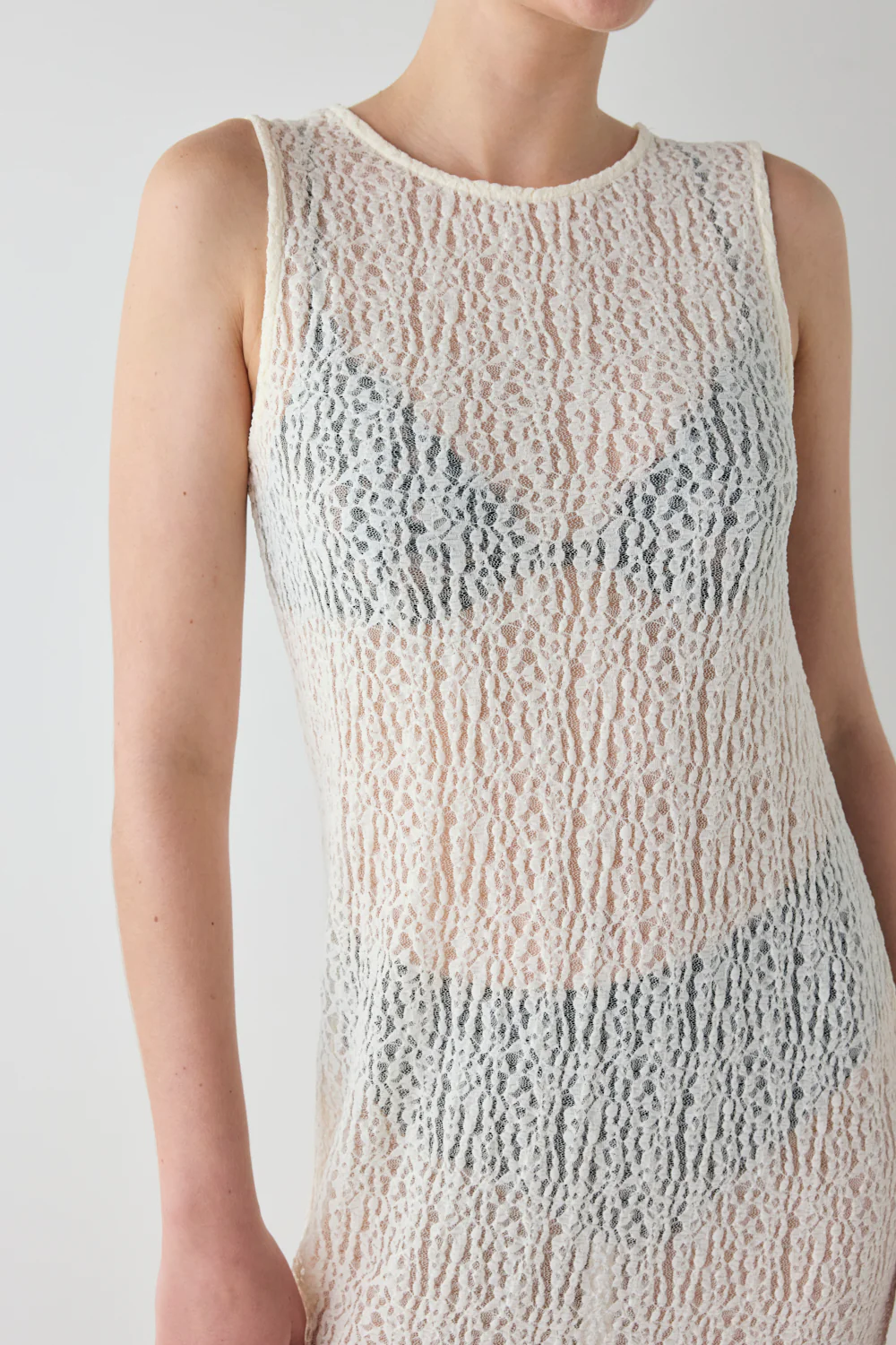 Estelle Lace Midi Dress Cream - Image 6