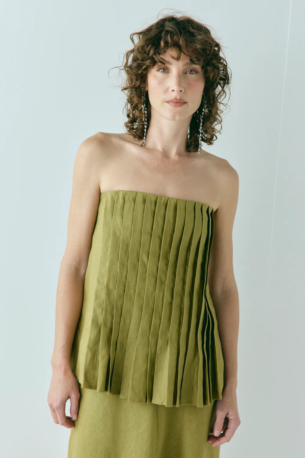Ettie Linen Top Olive - Image 5