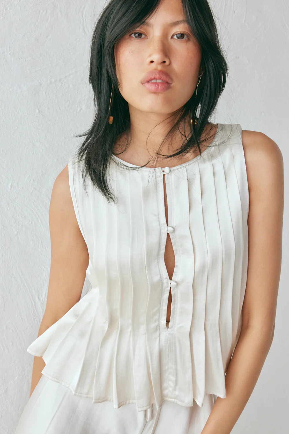 Eva Satin Top Cream