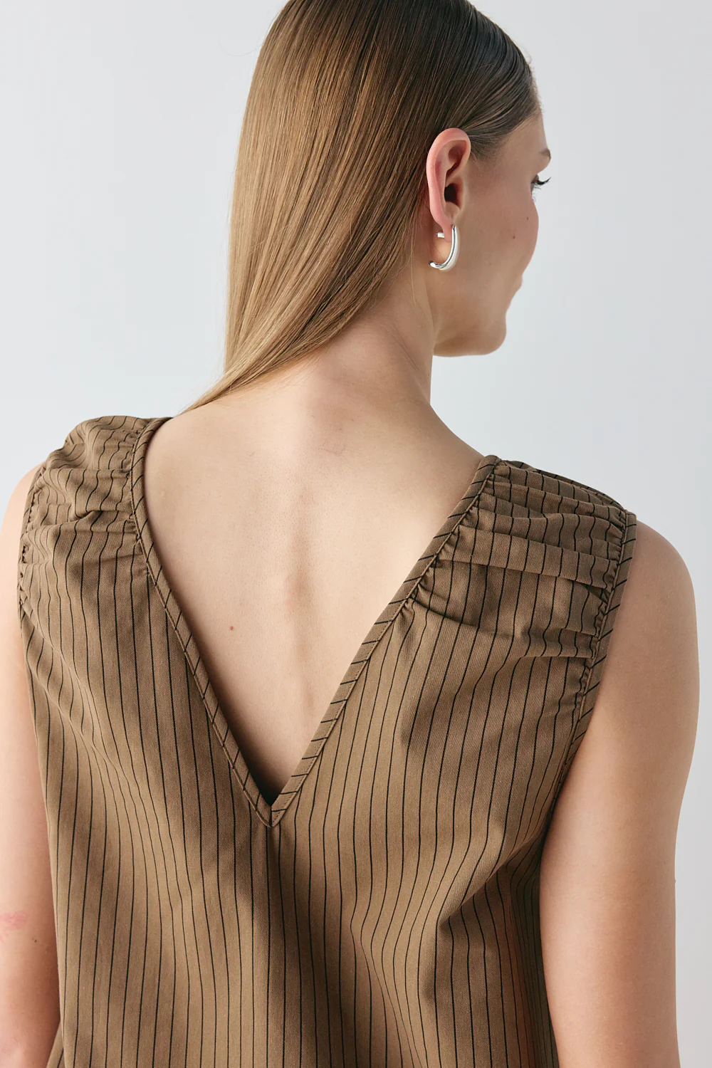 Fira Tunic Top Brown Stripe - Image 4