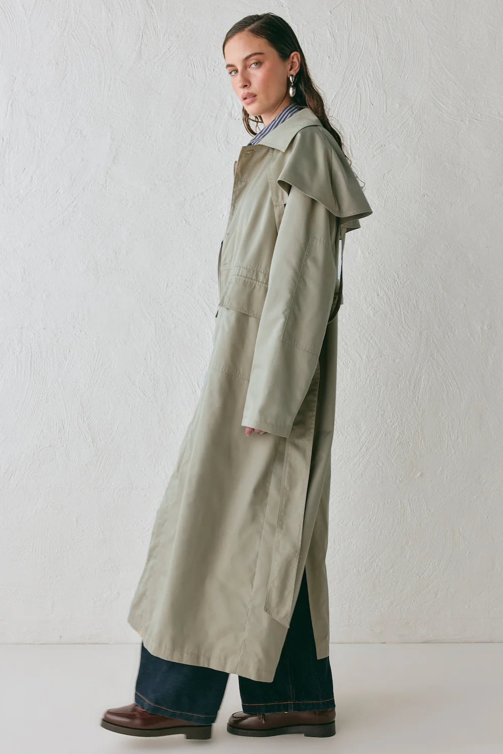 Gina Trench Coat Taupe - Image 4