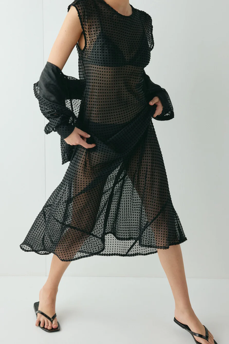 Grace Sheer Maxi Dress Black - Image 2