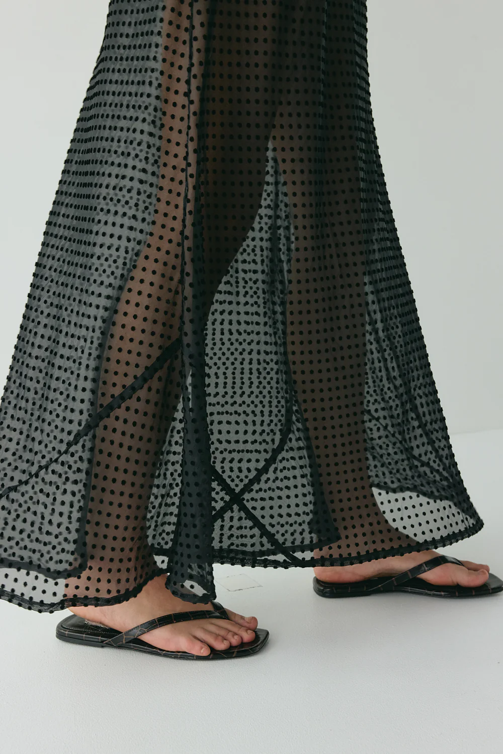 Grace Sheer Maxi Dress Black - Image 3