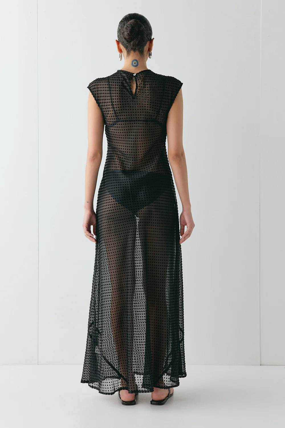 Grace Sheer Maxi Dress Black - Image 6