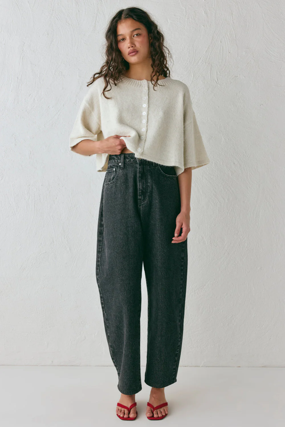 Hailey Knit Cardigan Oyster - Image 4