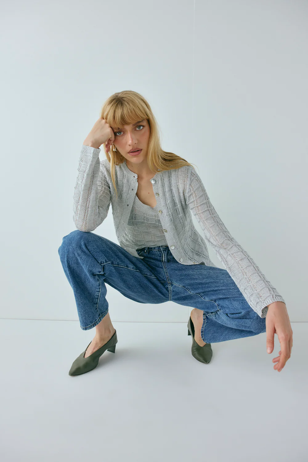Harley Knit Cardigan Silver - Image 3