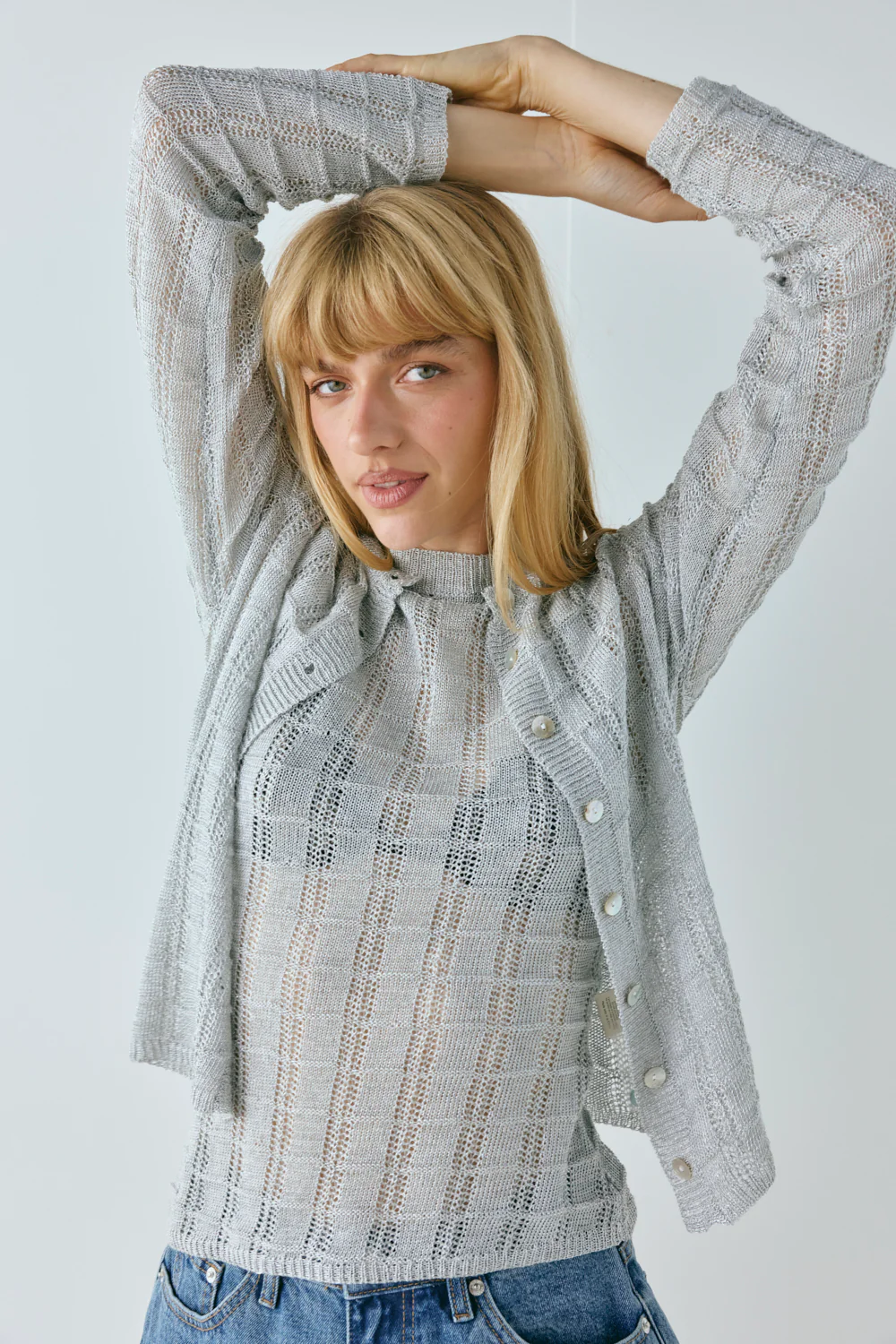 Harley Knit Cardigan Silver - Image 4