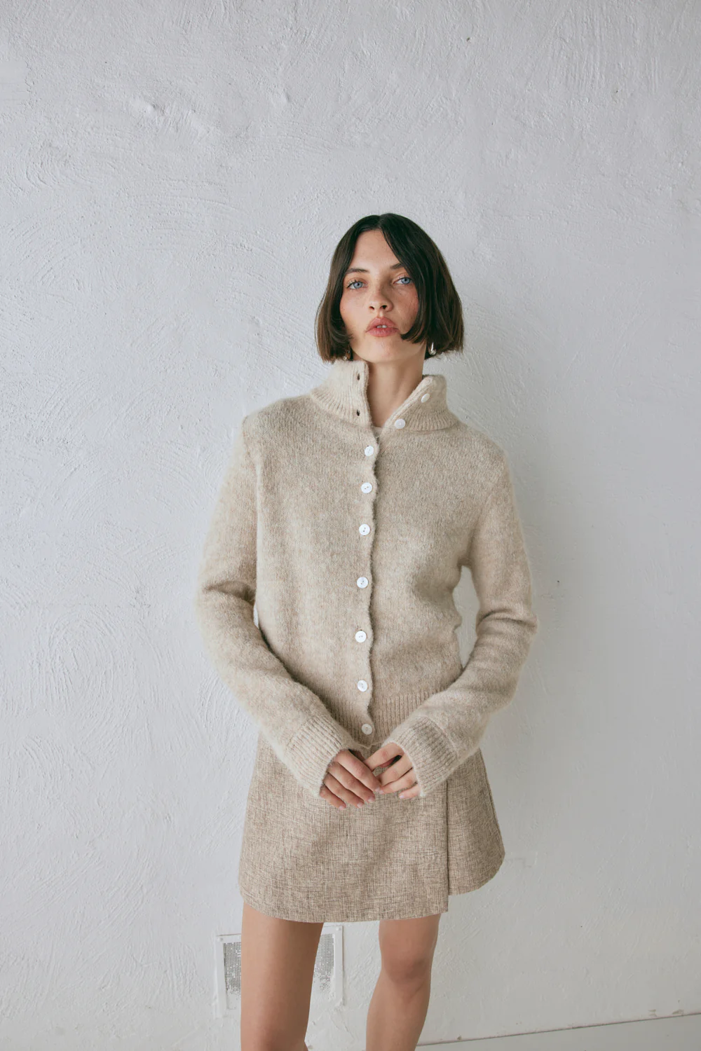 Henley Knit Cardigan Marle - Image 2