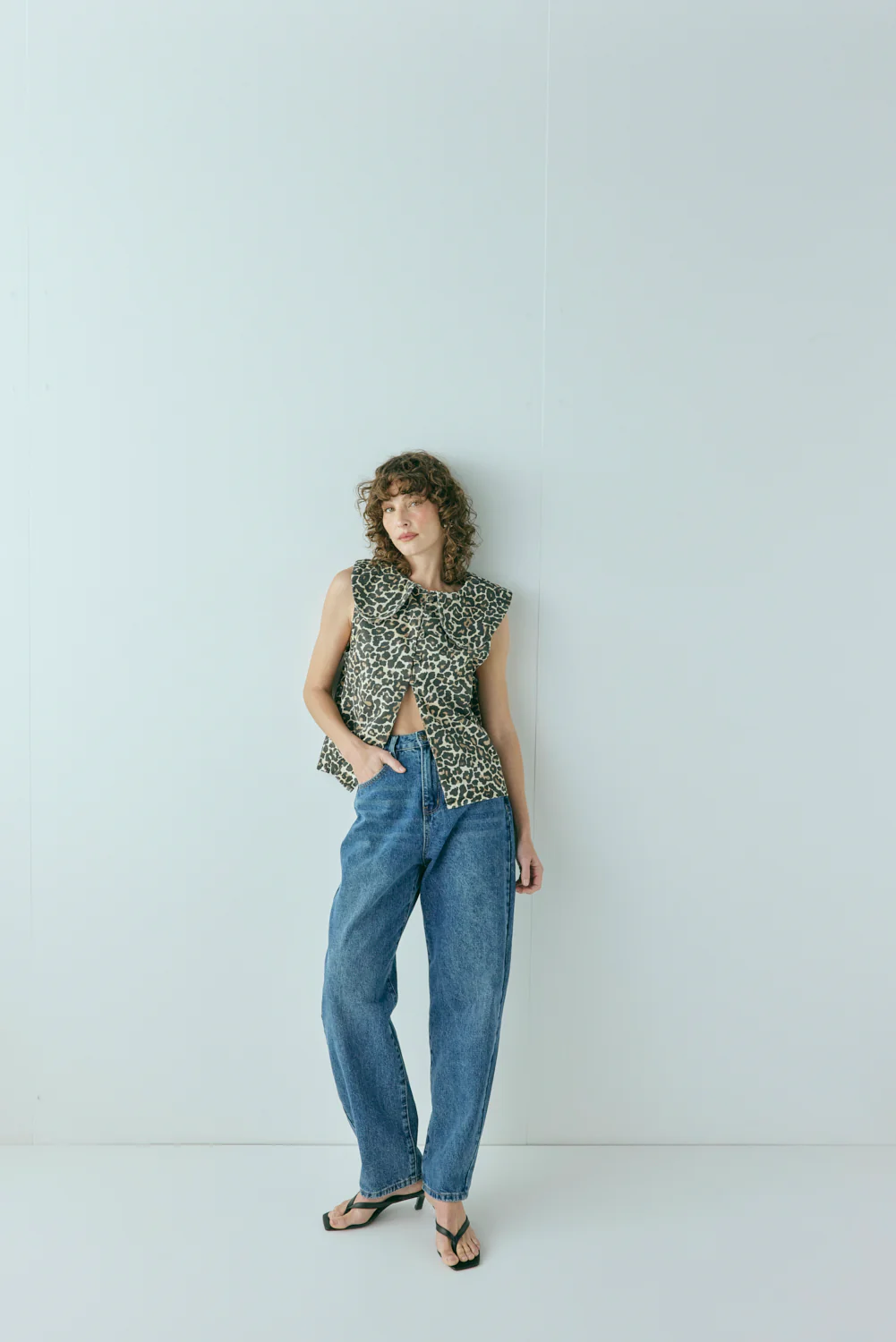 Iman Denim Top Leopard - Image 5