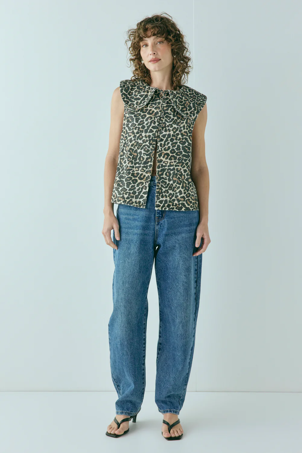 Iman Denim Top Leopard - Image 7