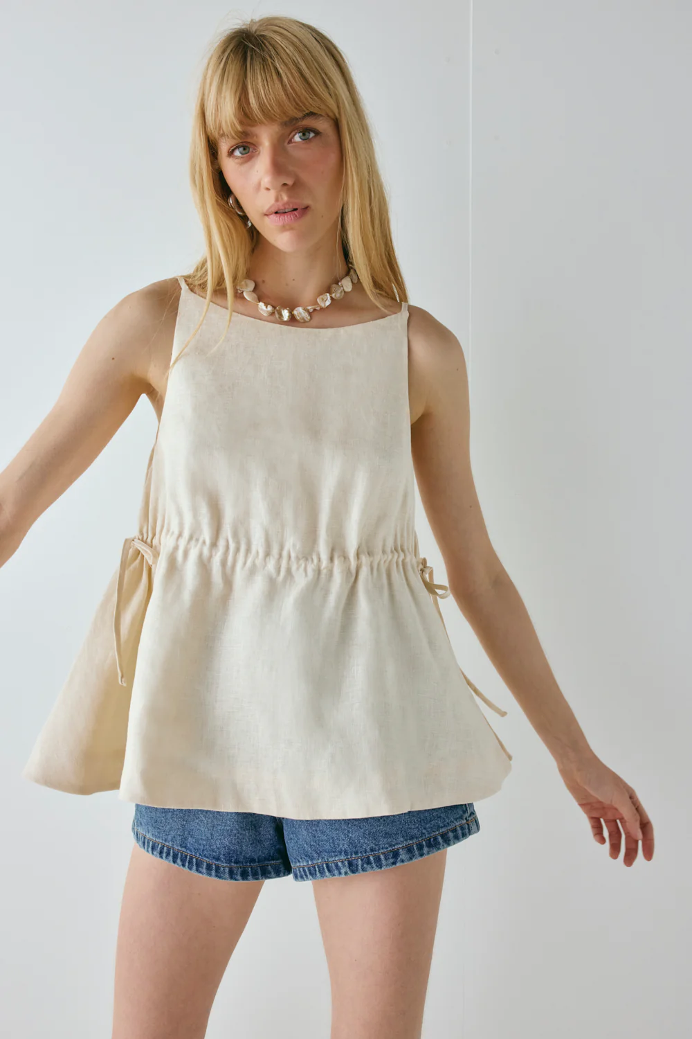 Indi Linen Top Cream - Image 2