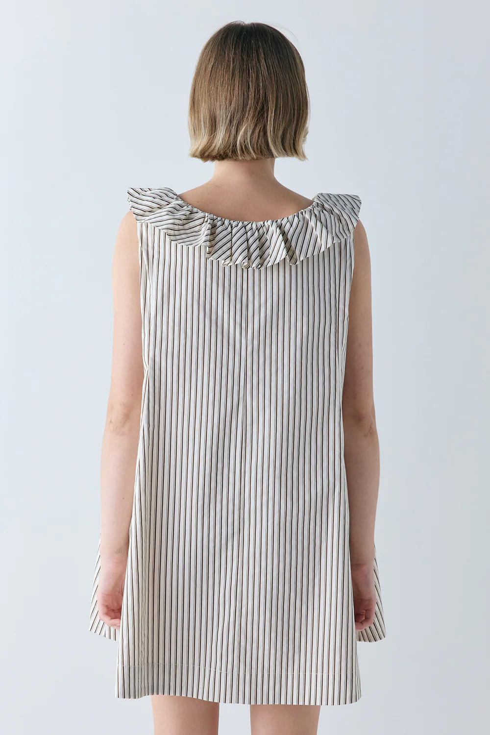 Inga Mini Dress Chocolate Stripe - Image 5
