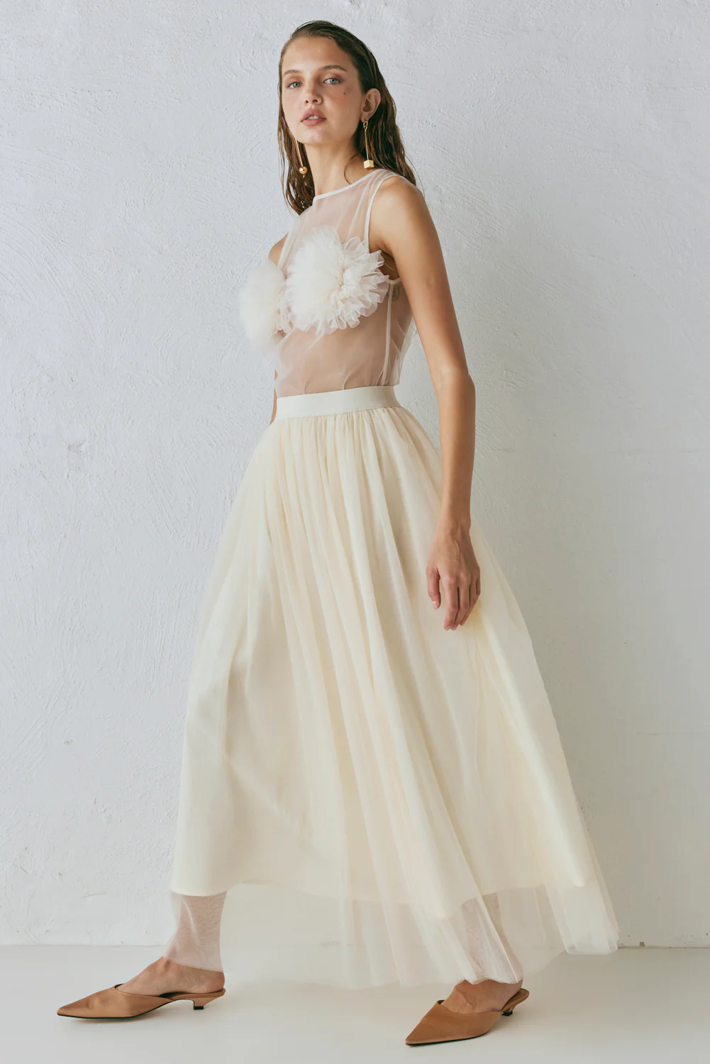 Irina Maxi Skirt Cream - Image 5