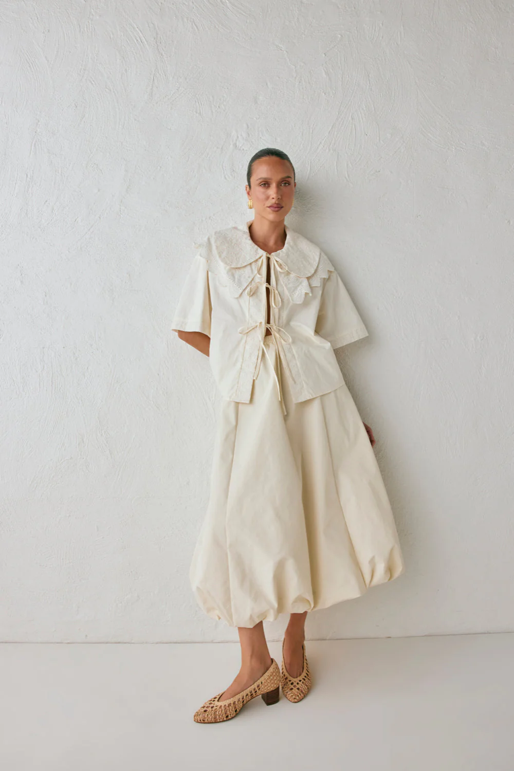 Isla Anglaise Smock Top Cream - Image 2