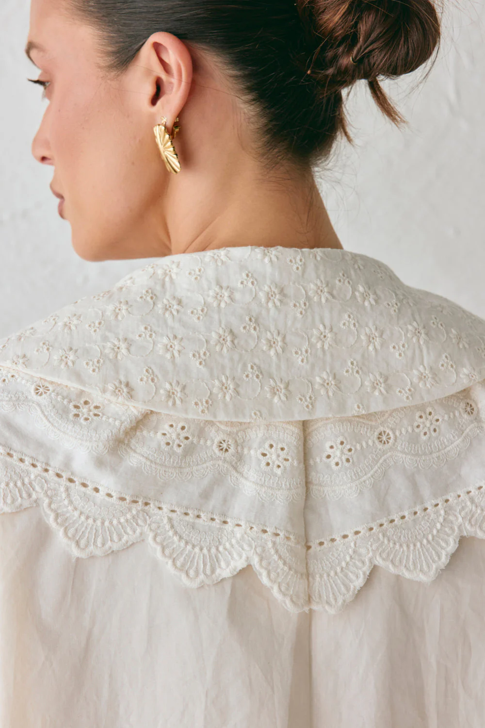 Isla Anglaise Smock Top Cream - Image 3