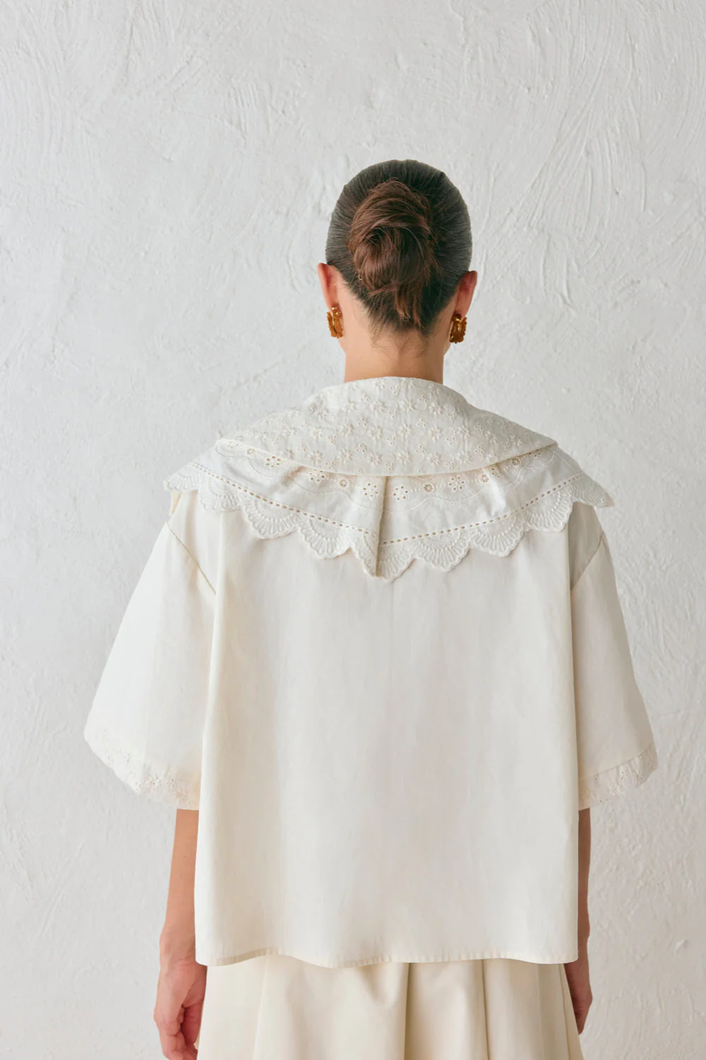 Isla Anglaise Smock Top Cream - Image 6