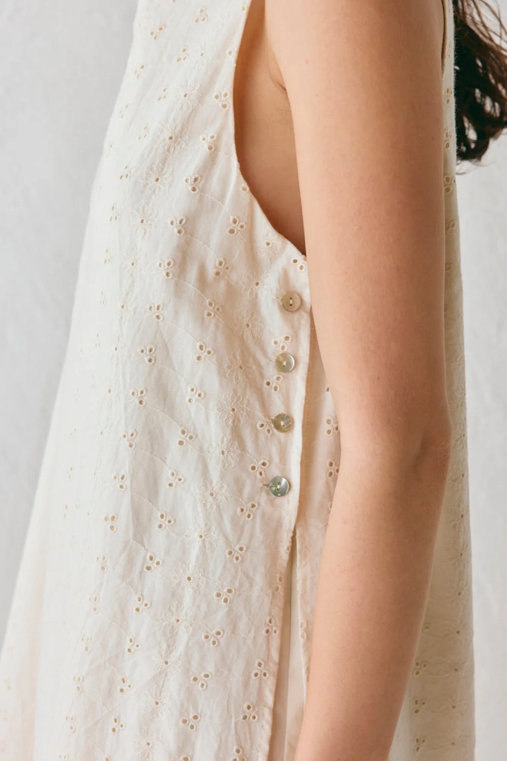 Jelena Anglaise Mini Dress Cream - Image 3