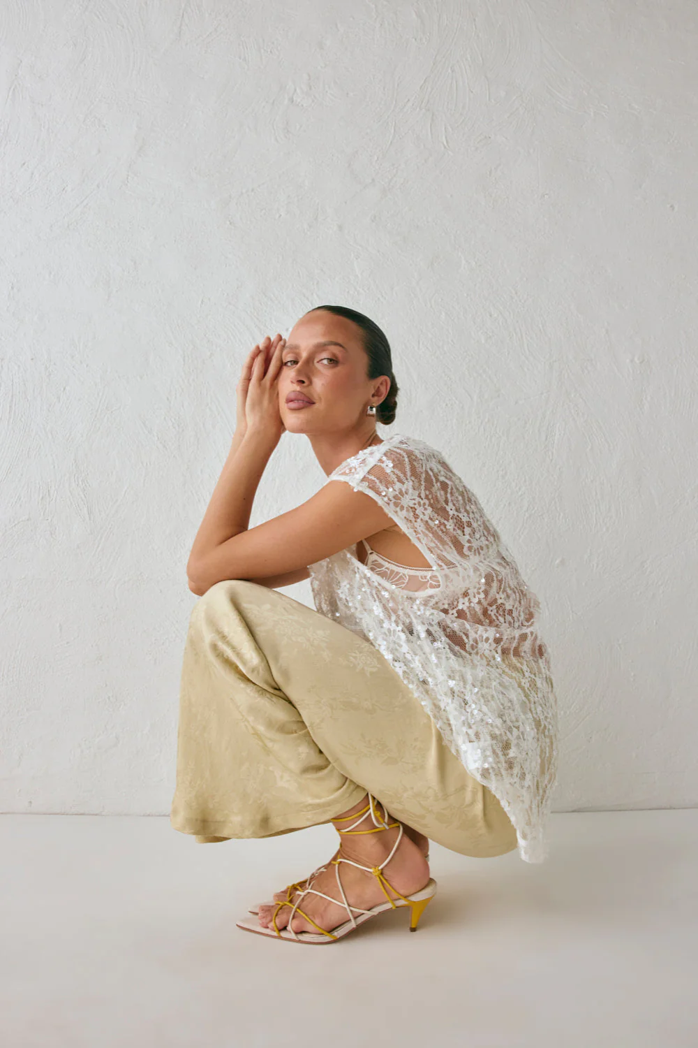 Josefin Jacquard Pants Pistachio - Image 4