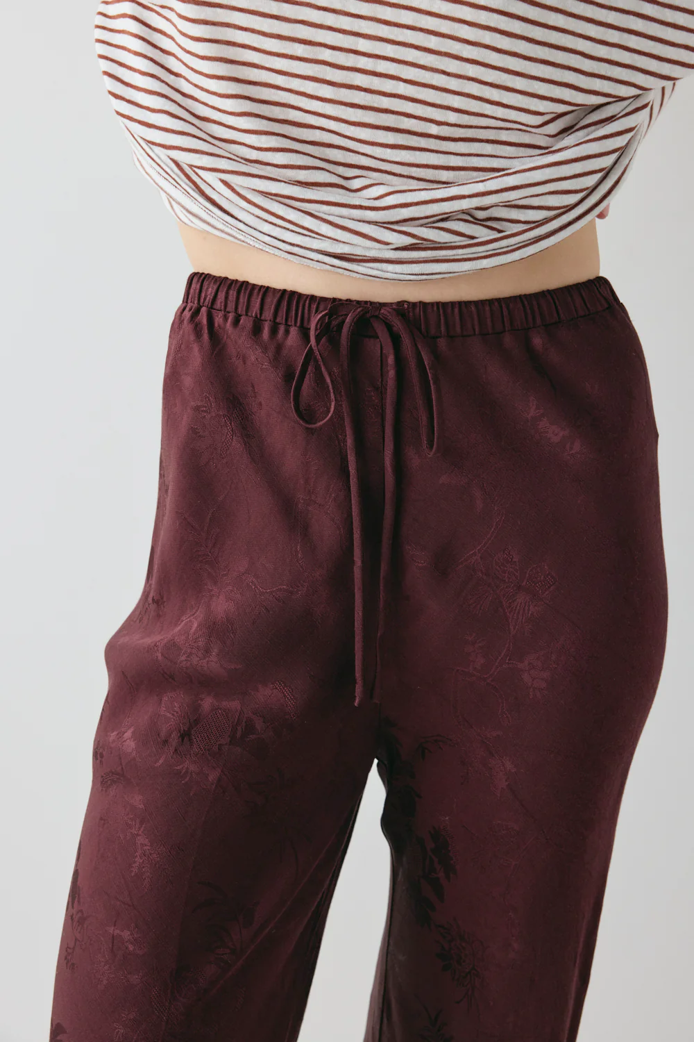 Josefin Jacquard Pants Wine - Image 4