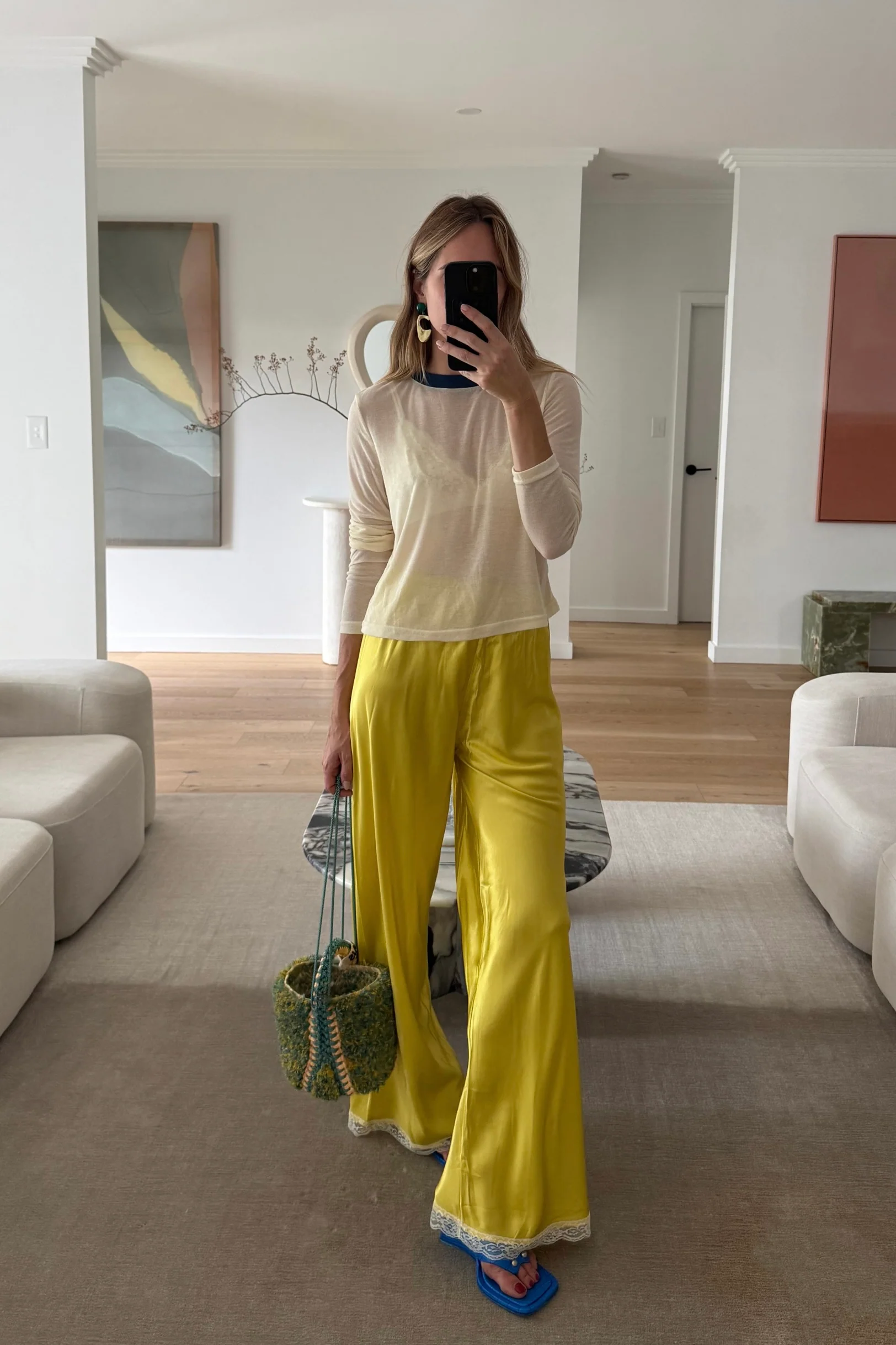 Josefin Satin Pants Citrus - Image 2