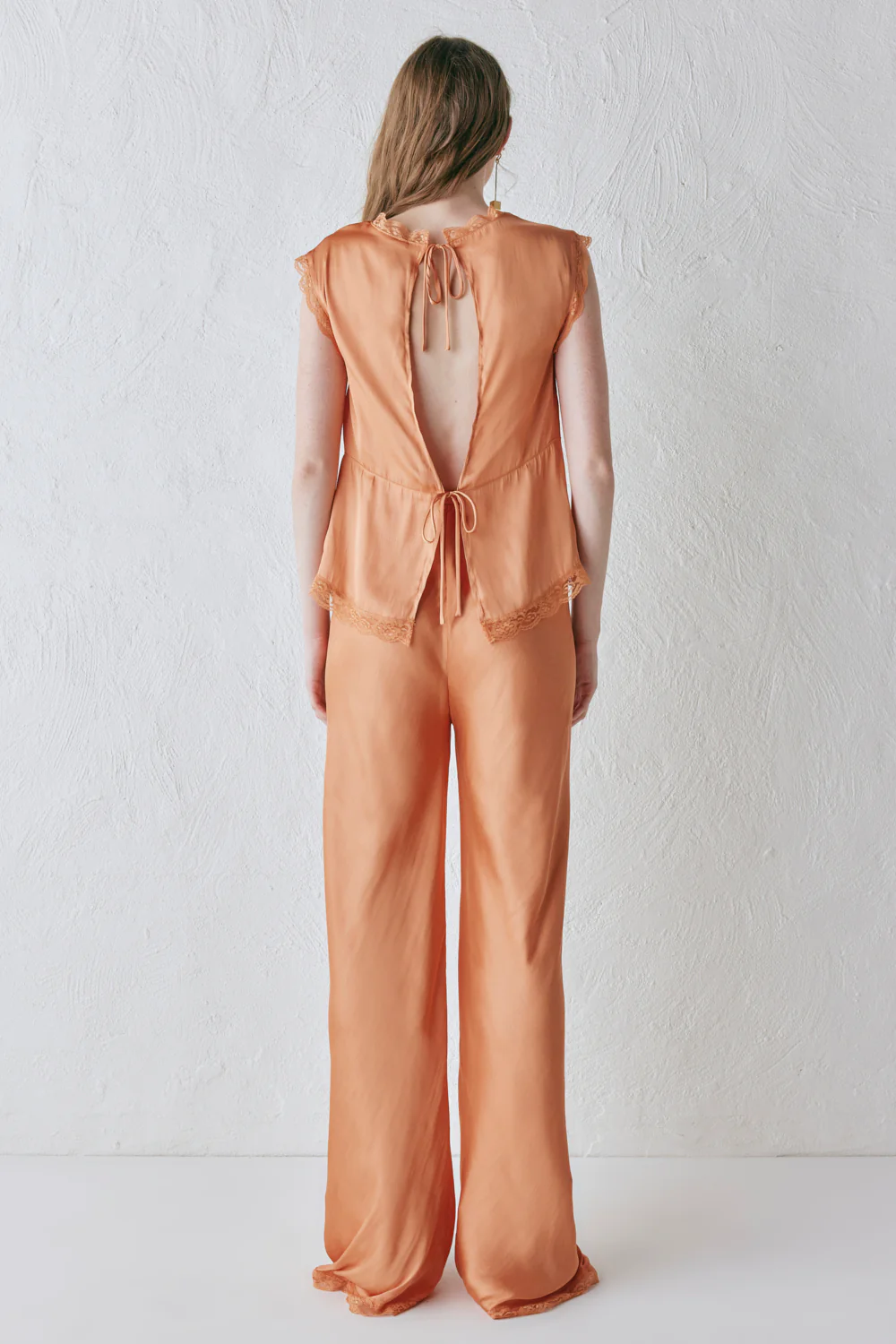 Josefin Satin Pants Peach - Image 8