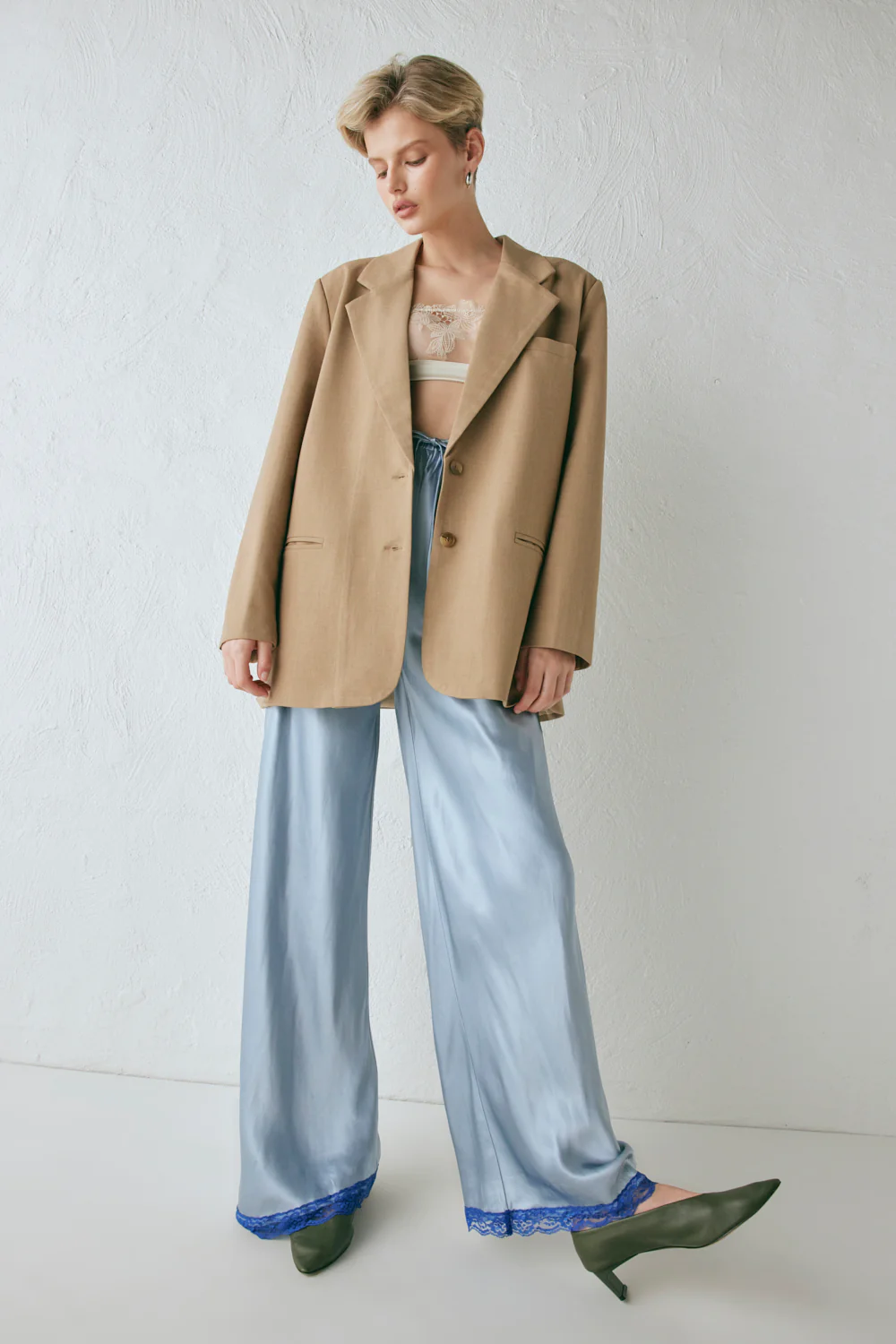 Josefin Satin Pants Sky - Image 6