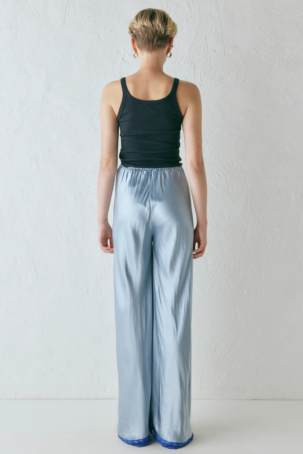Josefin Satin Pants Sky - Image 9