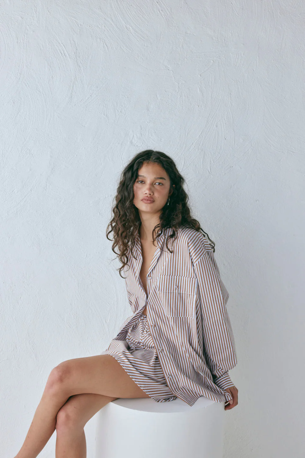 June Shirt Brown Stripe - Image 2