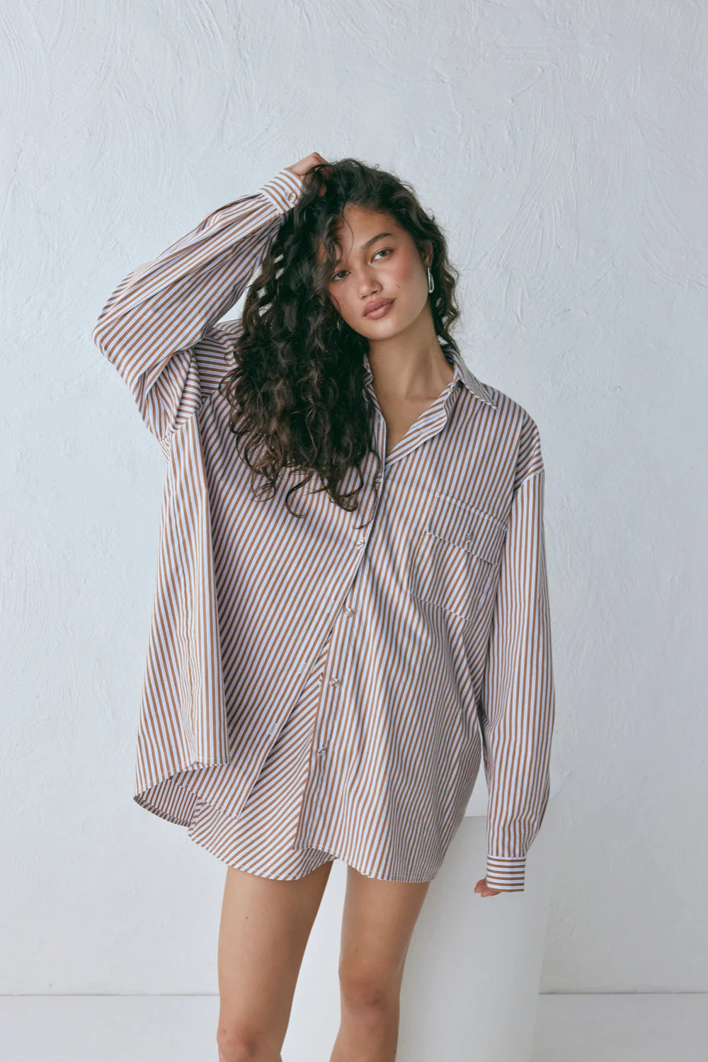 June Shirt Brown Stripe - Image 4