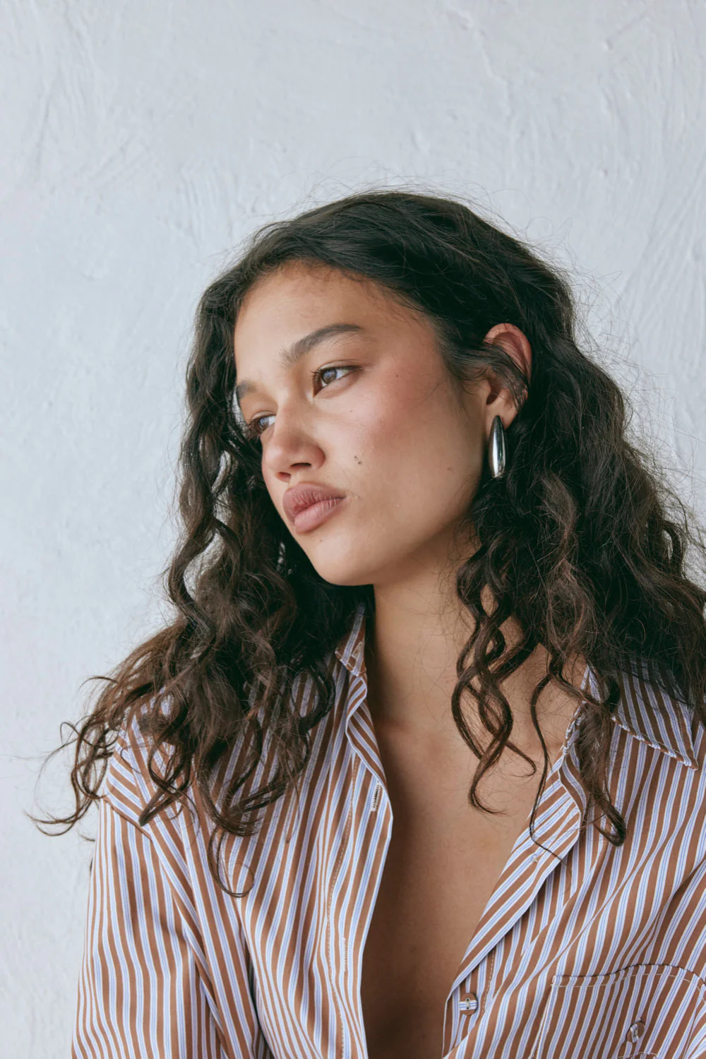 June Shirt Brown Stripe - Image 5