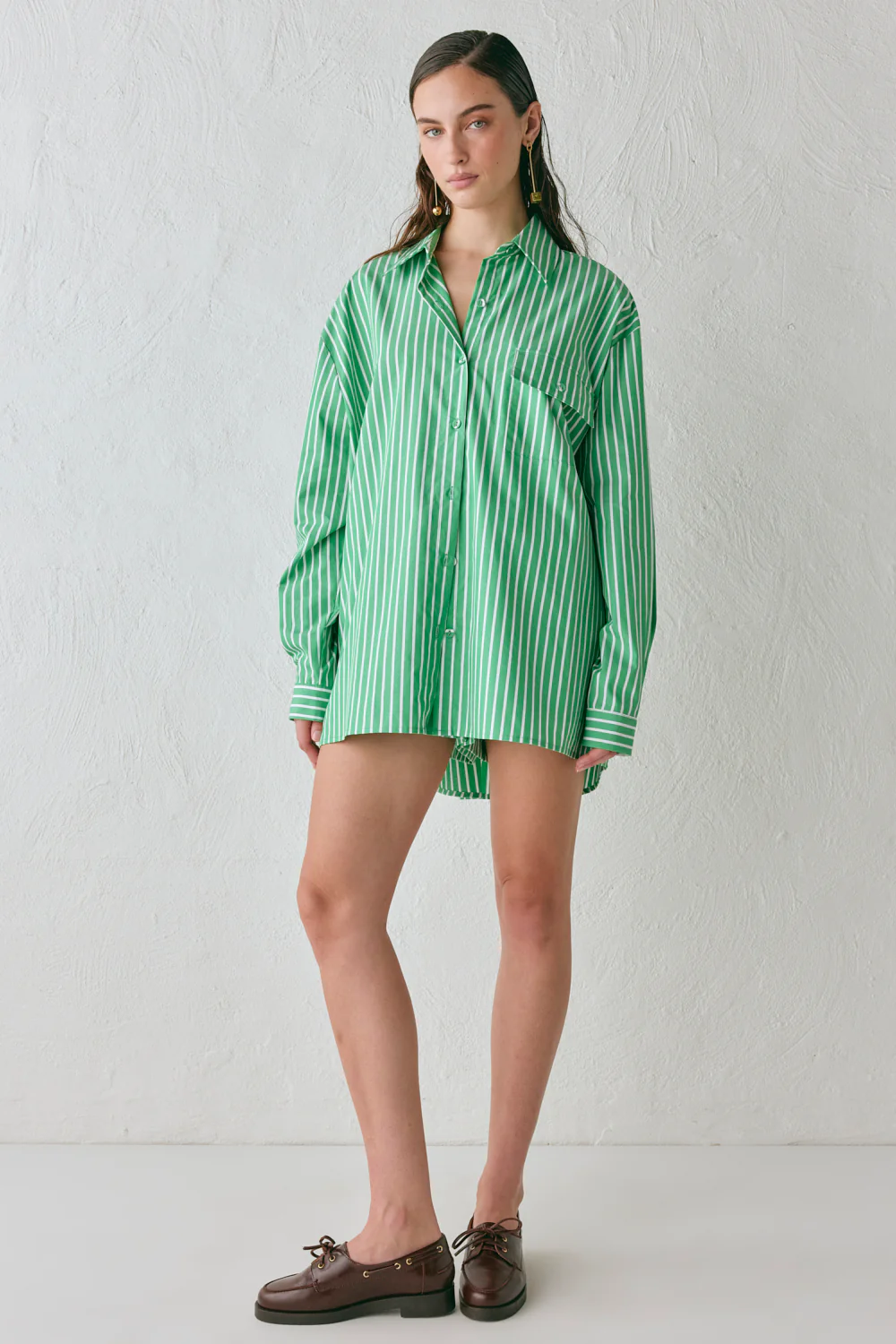 June Shirt Green Stripe - Image 2