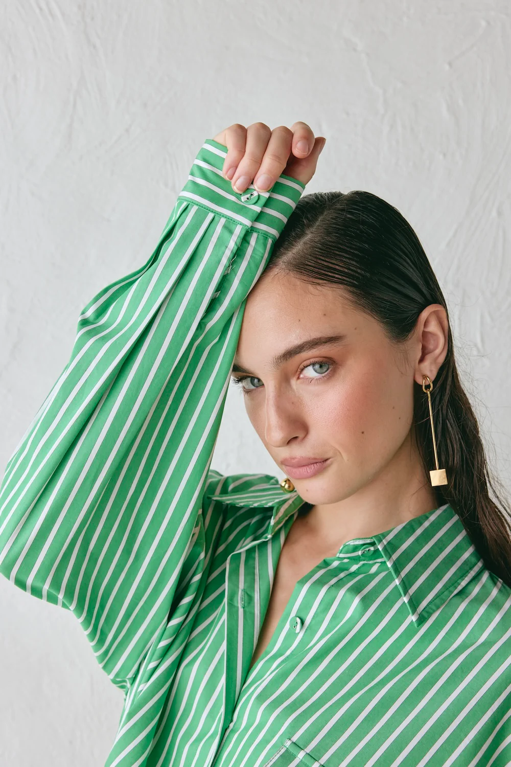 June Shirt Green Stripe - Image 4