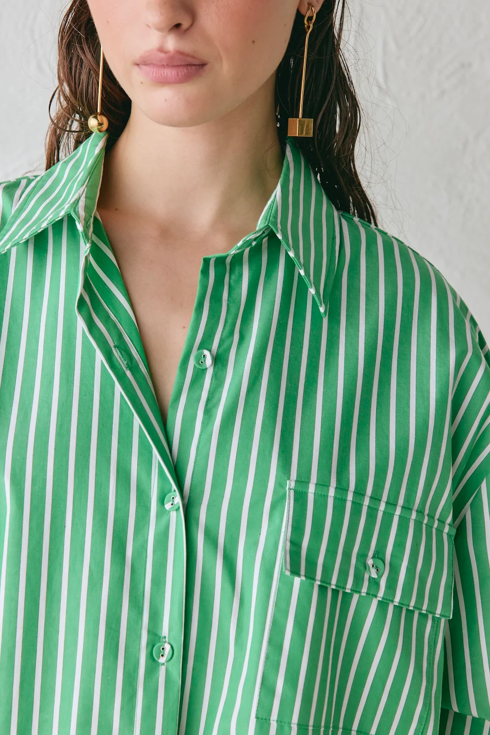 June Shirt Green Stripe - Image 5