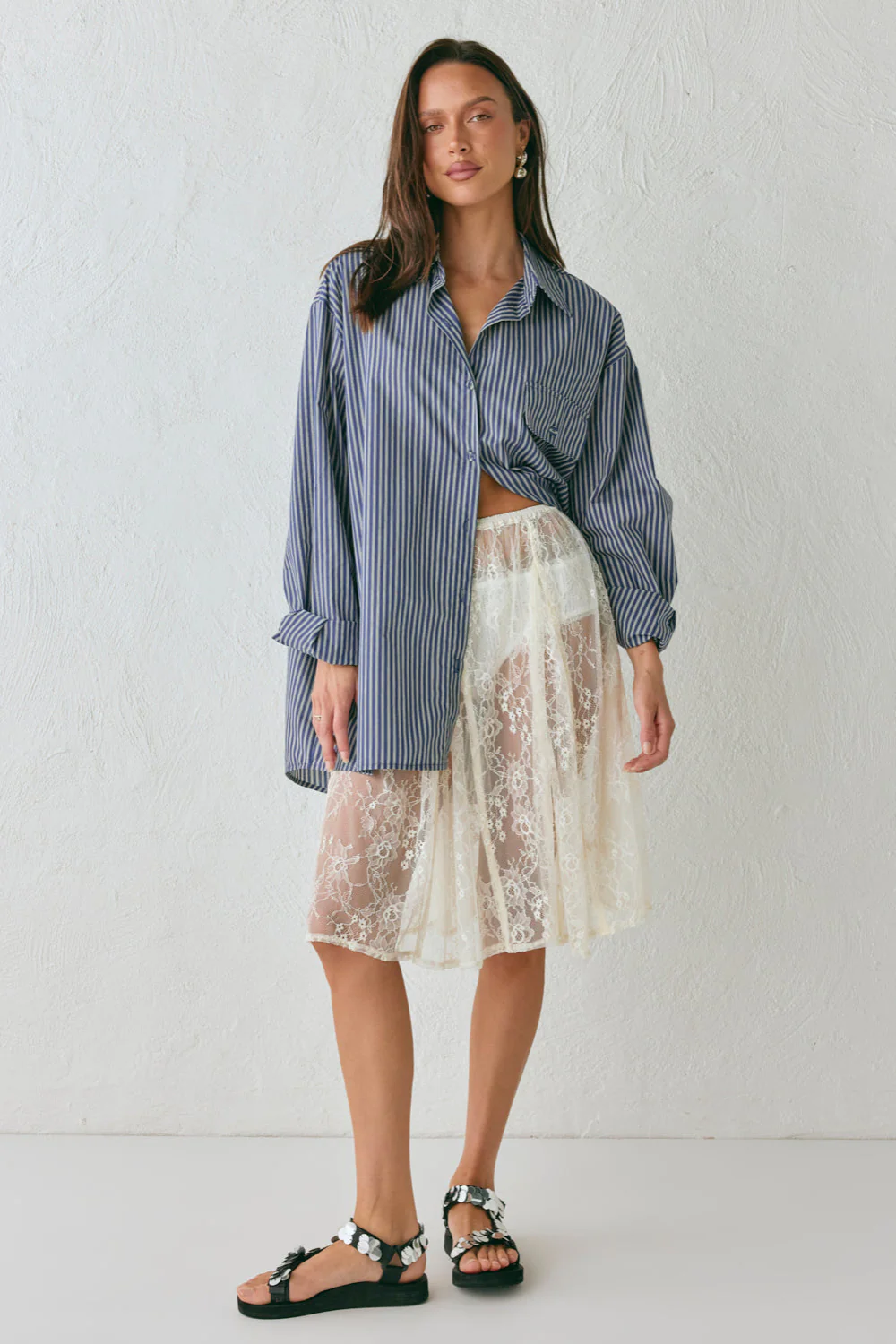 June Shirt Navy Stripe - Image 3
