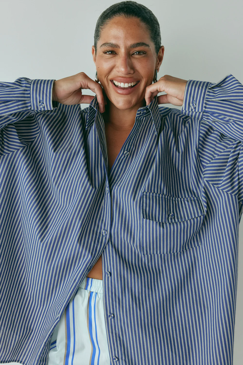 June Shirt Navy Stripe - Image 5