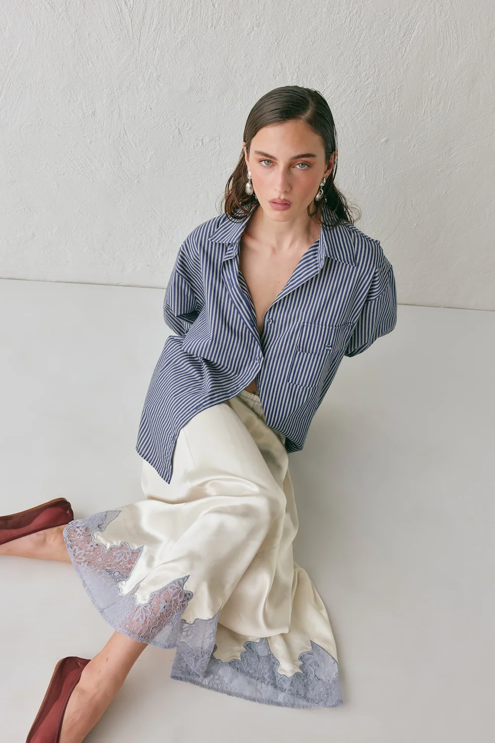 June Shirt Navy Stripe - Image 6