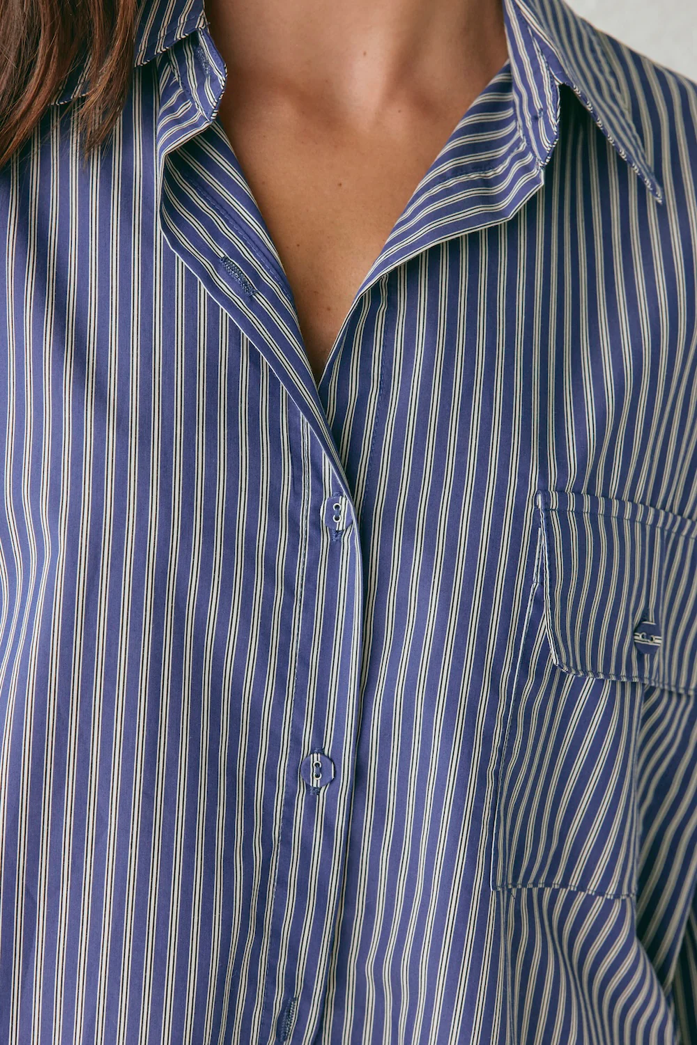 June Shirt Navy Stripe - Image 7