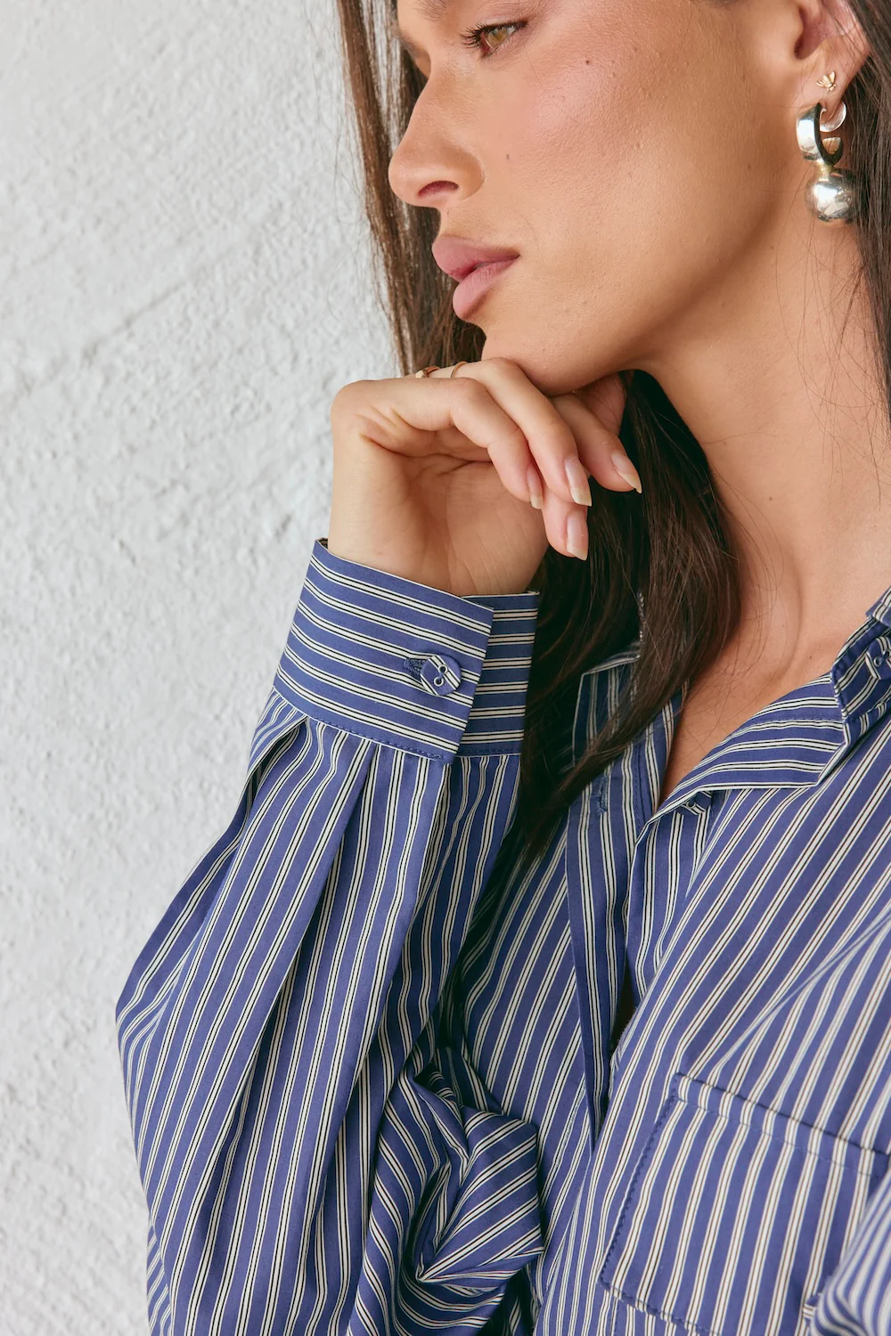 June Shirt Navy Stripe - Image 8