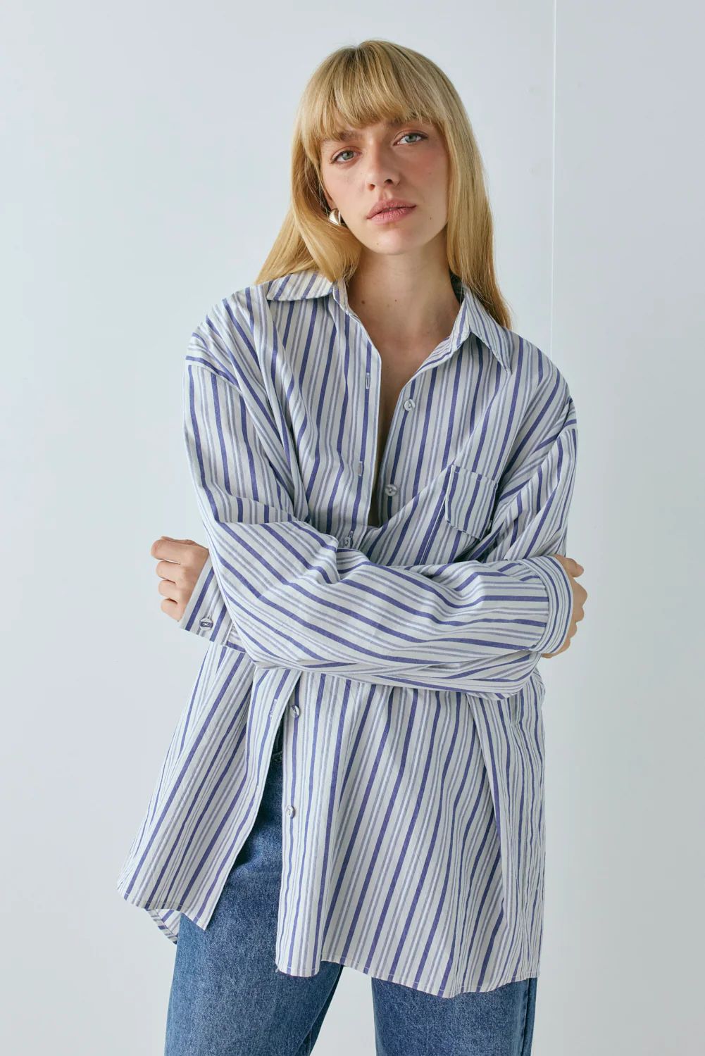 June Shirt Powder Stripe - Image 5