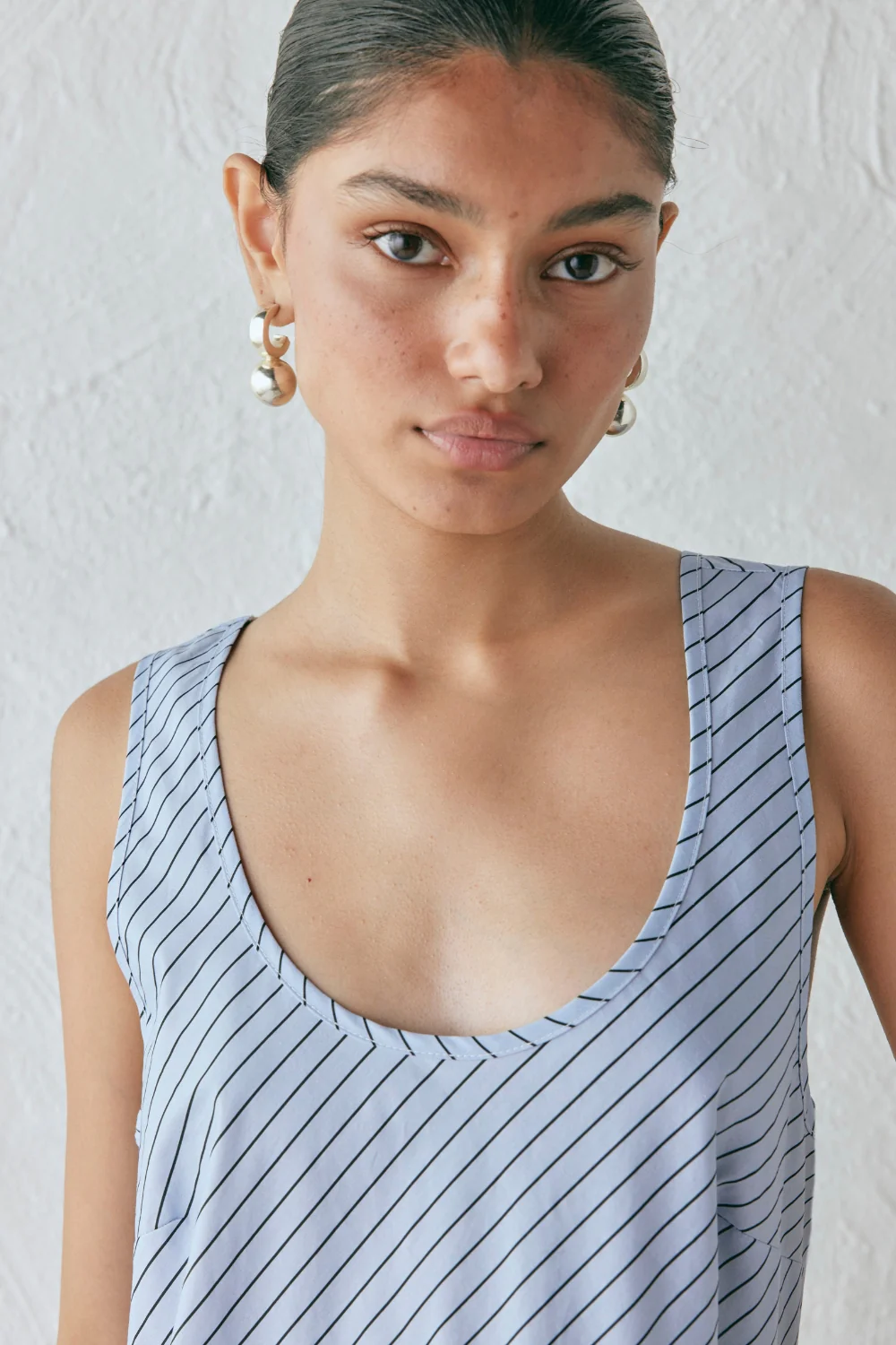 Kajal Maxi Dress Blue Stripe - Image 3